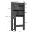 thumbnail image 3 of Over The Toilet Storage Cabinet, Farmhouse Storage Cabinet Over Toilet with Sliding Door & Toilet Paper Holder Stand，Home Space-Saving Toilet Rack, Brown, 3 of 8