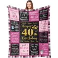 thumbnail image 1 of LHSHID 40th Birthday Gifts Women 40 Year Old Birthday Gifts for Women 40th Birthday Gift Ideas 40th Birthday Gifts Women Unique Gifts for 40th Birthday Woman 40th Birthday Blanket 50"x60", 1 of 7