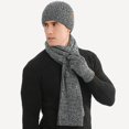 thumbnail image 3 of Conjunto de gorros y guantes para hombre, bufandas de lana de punto, bufandas de Color sólido, Otoño e Invierno, 3 of 4