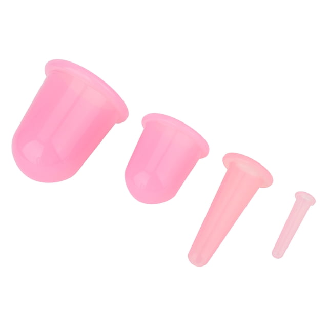 4 piezas de ventosas para masaje facial, tratamiento reafirmante y reafirmante para el rostro (rosa)