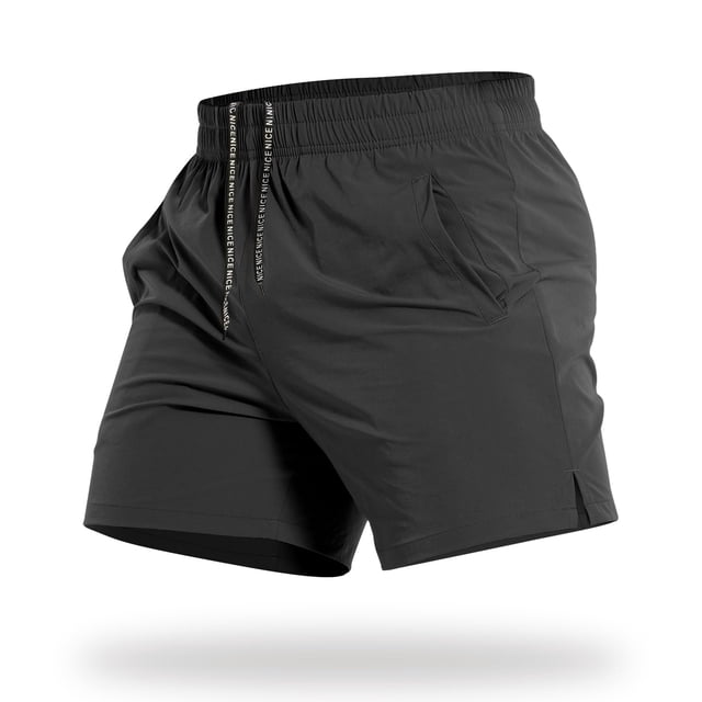 Shorts CANGHPGIN para Hombre de Secado Rápido, entrepierna 5" (13 cm), Negro