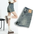 thumbnail image 5 of Women's High Waisted Denim Shorts Sexy Stretchy Jean Cargo Hot Pants Casual Summer Shorts Button Short Jeans Going Out Vacation Bottoms with Pockets, 5 of 7