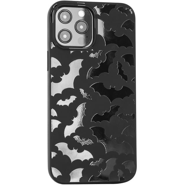 Funda Cavka para iPhone 15 Pro de 6.1 pulgadas, color negro mate, diseño de murciélagos de TPU
