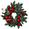thumbnail image 1 of TheFound Christmas PVC Wreath Artificial Wreath with Berry Christmas Ball Decor for Front Door, Window, 1 of 8
