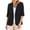 Black, variant on Womens Hooded 3/4 Sleeve Lapel Blazers Button Open Front Rolled-Up Cuffs Business Casual Suit Jacket with Pockets