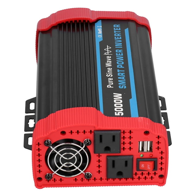 Convertidor de CA inversor de corriente de aluminio onda sinusoidal pura universal 5000 W pico DC12 V a 110-120 V para automoción ANGGREK Otros