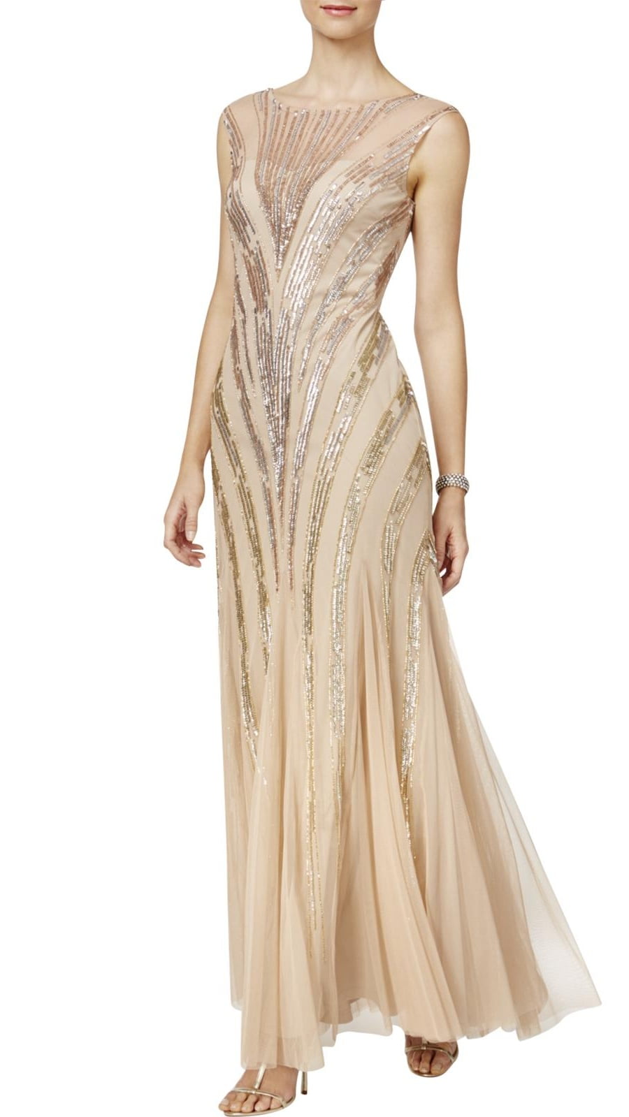 adrianna papell ombre sequin gown