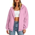 thumbnail image 4 of BUIGTTKLOP Zip up Hoodies for Women Fall Winter Casual Sweatshirts Zipper Oversized Lightweight Cute Jackets with Pockets, 4 of 8