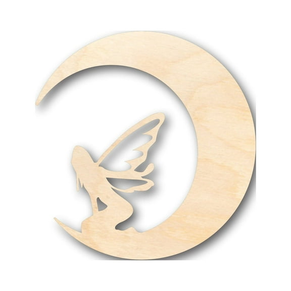 Unfinished Wood Moon Fairy Shape - Craft - up to 46" DIY 18" / 1/4"