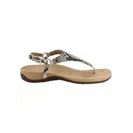 

UKAP Women Sandals Open Toe Thong Buckle Shoes Stylish Ankle Strap Flip Flops Ladies Orthotic Wedge Breathable Serpentine 7
