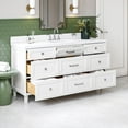 thumbnail image 3 of Ariel Monroe 67 Inch Single Rectangular Sink Bathroom Vanity With Pure White Quartz Countertop 1.5 inch Edge In White, 3 of 7