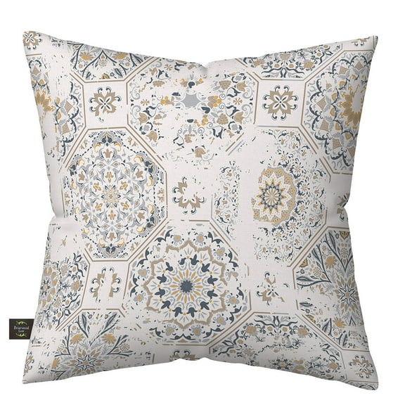Briarwood Lane Distressed Tiles Burlap Pillow