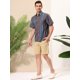 thumbnail image 4 of Lars Amadeus Camisa hawaiana de verano para hombre, manga corta, con botones, a rayas Azul marino XL Unique Bargains Camisa, 4 of 6