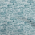thumbnail image 1 of oneOone Velvet Teal Blue Fabric Writing Beach Dress Material Fabric Print Fabric By The Yard 58 Inch Wide, 1 of 4