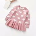 thumbnail image 2 of Odeerbi Niñas Primavera Otoño Vestido Sudadera Día de San Valentín Vestido Punto Corazón Estampado Cuello Redondo Manga Larga Vestido Plisado, 2 of 6