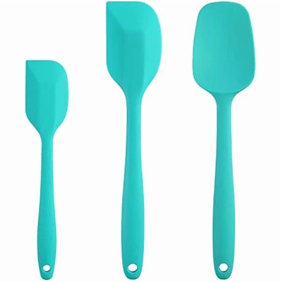 Silicone Spatula Set - Rubber Spatula - 600°F Heat Resistant Baking Spoon & Spatulas (Aqua 3) - Multi-Functional High-Efficiency Design for Modern Kitchen Household Cleaning Use, Reliab