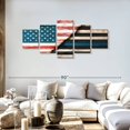 thumbnail image 2 of Elephant Stock Rustic Usa Police Flag Wall Art - Horizontal Multi Panel Canvas - Living Room Wall Decor - Flags Multi Panel - Red And Blue Decor - 68" x 30", 2 of 8