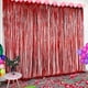 thumbnail image 1 of 4 Piezas Cortina de Flecos Metálicos 1 x 2 M, Cortina de Fondo Brillante, Decoración de Pared de Ventana para Navidad, Cumpleaños, Boda, Navidad y Fiesta (Rojo), 1 of 5