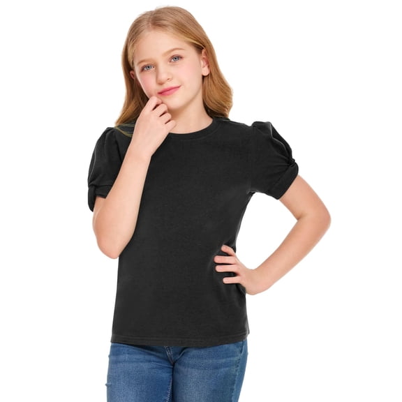 Arshiner Girls T Shirts Twist Short Sleeve Summer Shirts Fashion Crewneck Tops Tee Blouse