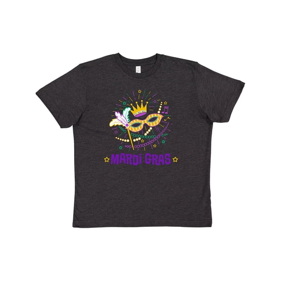 Inktastic Mardi Gras Party Crown Mask Youth T-Shirt