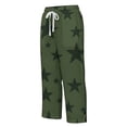 thumbnail image 4 of Zysthvn Womens Cotton Capris Straight Leg Casual Summer Cropped Pants for Women with Pockets Drawstring Button Loose Star Print, 4 of 5