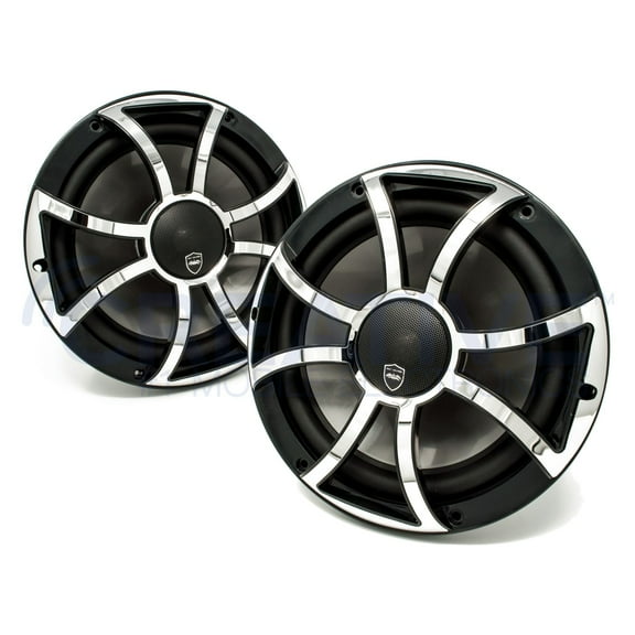 Wet Sounds REVO 10CX XS-B-SS Black & Stainless XS Grill 10 Inch Marine High Performance LED Coaxial Speakers (pair)