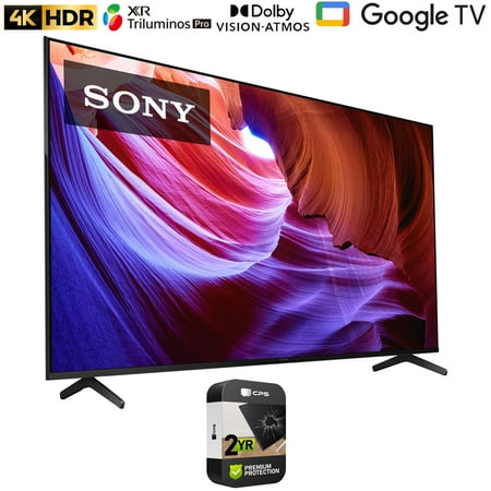 Sony KD85X85K 85" X85K 4K HDR LED TV with smart Google TV (2022 Model) Bundle with Premium 2 Year Extended Warranty