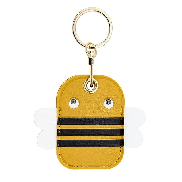 Llavero con funda de cuero con tarjeta de acceso de dibujos animados, llavero creativo y lindo para niña, bolso colgante, regalo personalizado