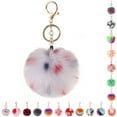 thumbnail image 2 of Pom Pom Keyring Faux Fur Decorative Fuzzy Ball Keychain Bag Charm for Women, 2 of 10