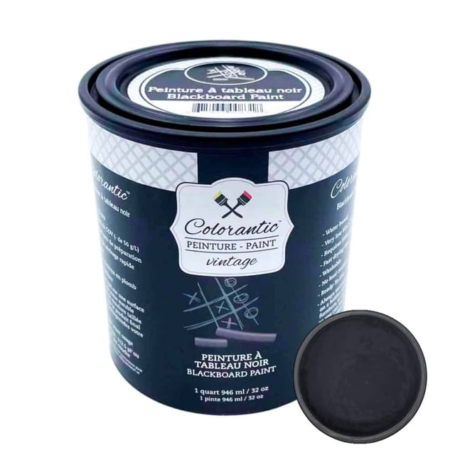 Colorantic | Chalkboard Blackboard Paint | Black Board Wall Home Decor Furniture Paint DIY Crafts Projects (32 oz)