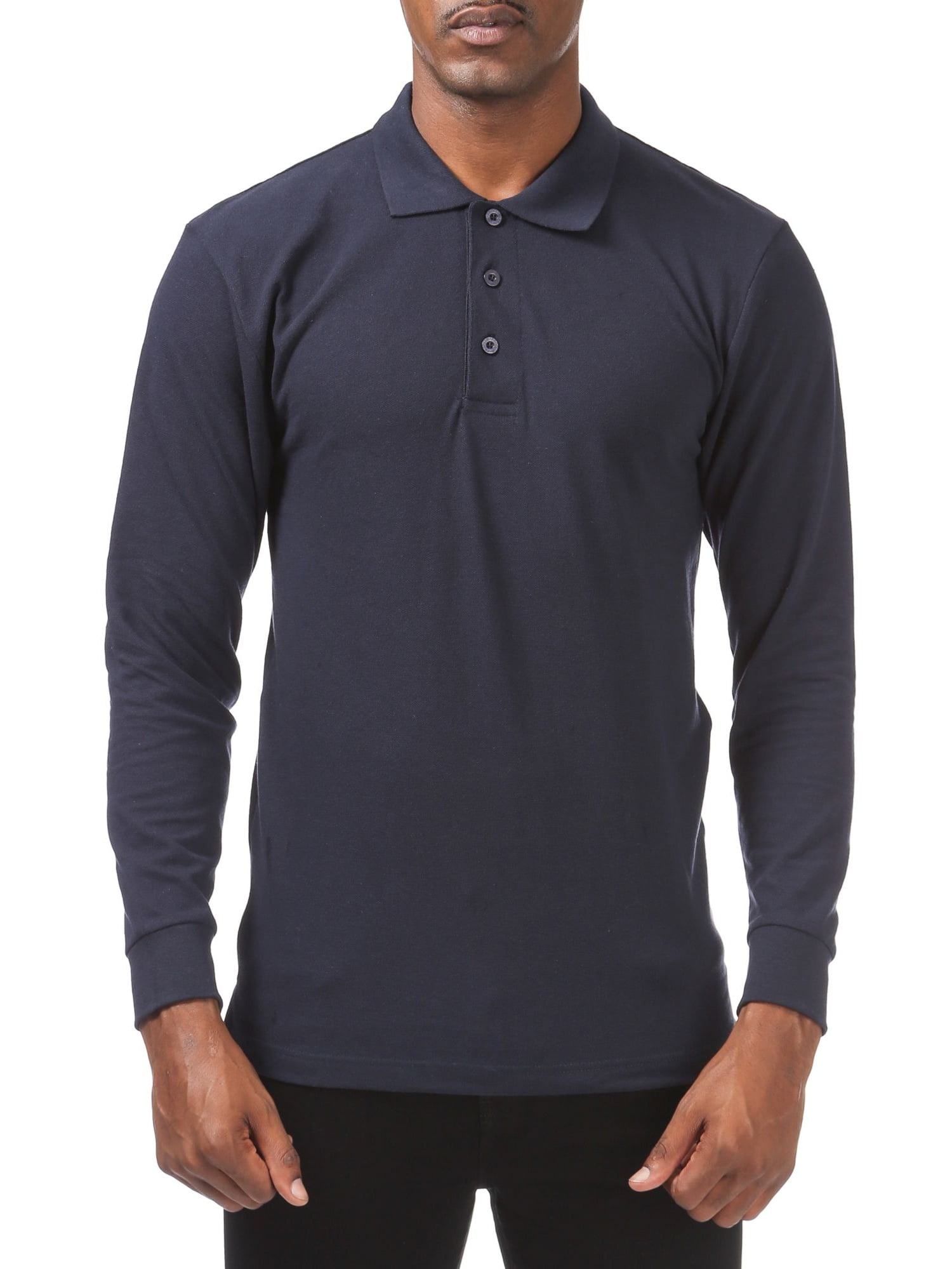 Pro Club Men's Long Sleeve Pique Polo Shirt - Walmart.com
