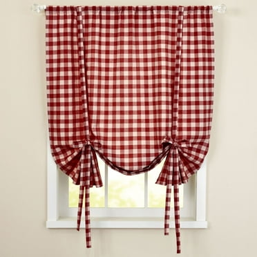 Buffalo Check Gingham Decorative Tie-Up Window Shade 42" x 84"