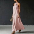 thumbnail image 4 of YuXingFu Mother Of The Bride Dresses for Women Maxi Crew Neck Plus Size Womens Dress Sleeveless with Pocket Long Casual Summer Pink XXXL, 4 of 5