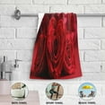 thumbnail image 5 of Dreamtimes Red Hearts Rose Hand Towels 2 PCS, Valentine Flower Kitchen Towel Ultra Soft and Highly Absorbent,Decorative Fingertip Face Towel for Bathroom Hotel, 28.3"x14.4", 5 of 6