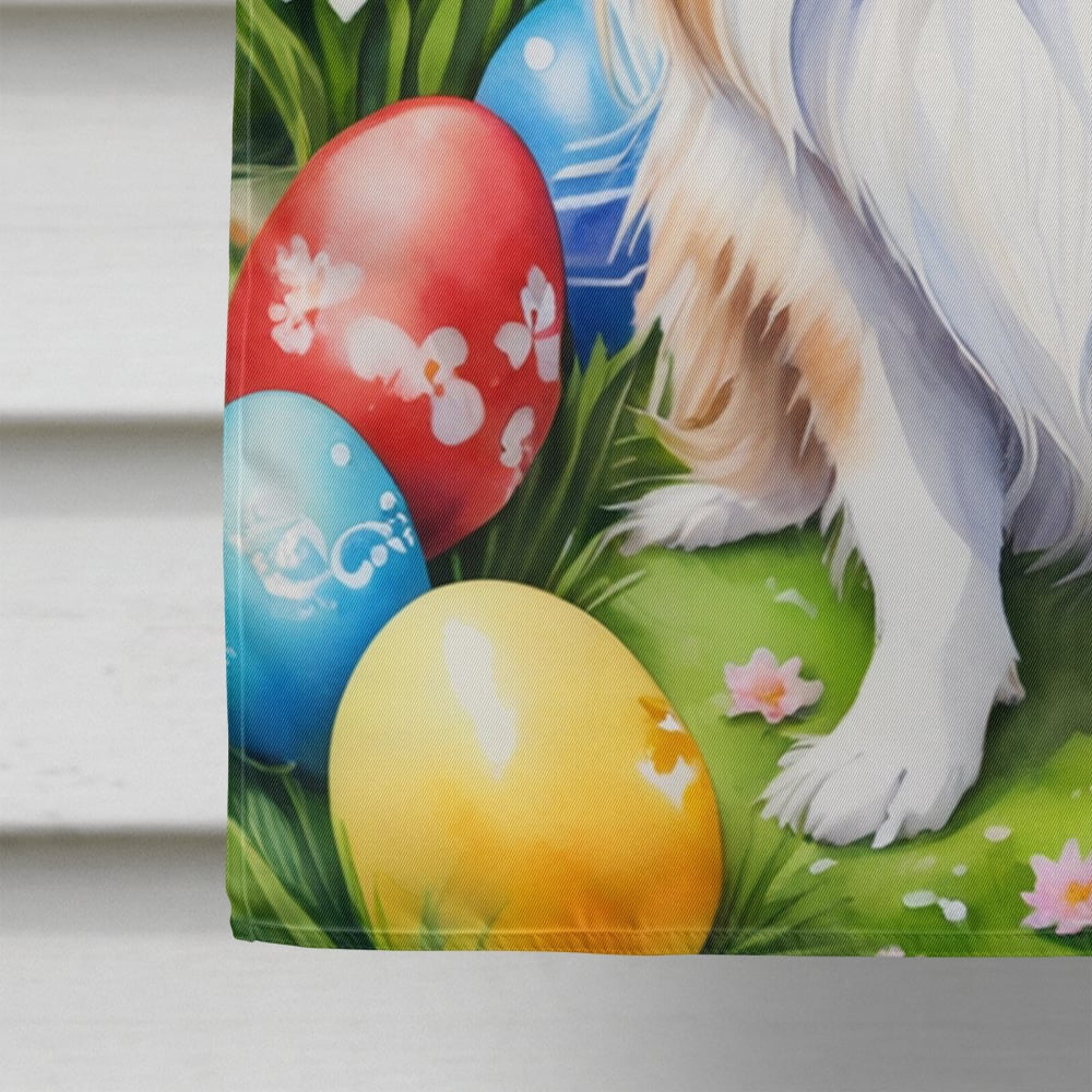 Japanese Chin Easter Egg Hunt House Flag 28 in x 40 in