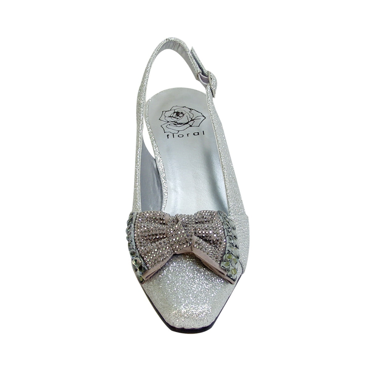 Floral Women's Megan Extra Wide Width Glitter Bow Slingback