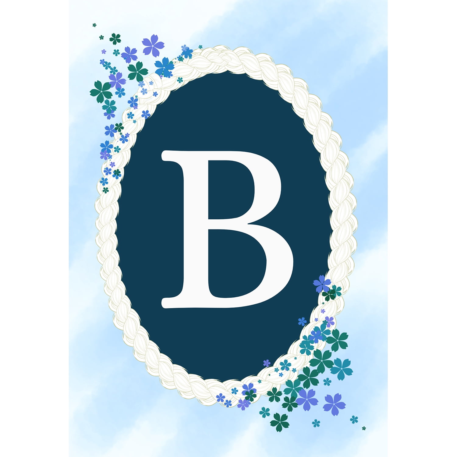 America Forever Spring Monogram House Flag Letter B 28 X 40 inches Double Sided Vertical Outdoor, Yard, Lawn, Beautiful Flowers, Floral Design, Summer Farmhouse House Flag