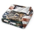thumbnail image 2 of American Flag Deer Fleece Blanket Comfort Warmth Soft Cozy Easy Care Bed Throw Blanket for Living Room/Bedroom All Season,Gift,50"x40", 2 of 6