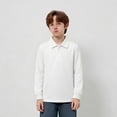 thumbnail image 4 of Boys' Polo Shirt Long Sleeve Beige Button up Shirt Boys Collared Shirts Classic Fashion Shirts 3-4 Years, 4 of 4