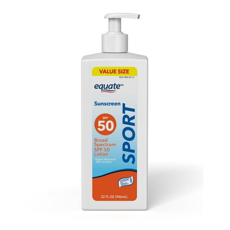 Equate Sport Broad Spectrum Sunscreen Sport SPF 50 Lotion, 32 fl oz