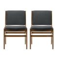 thumbnail image 3 of Modern Dark Gray Dining Chair , Upholstered Comfort With Rubberwood Base Elegant Upholstered, Strong, 3 of 7