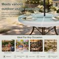 thumbnail image 6 of Round Outdoor Tablecloth with Umbrella Hole and Zipper, Teal Aqua Stripes Tablecloth with Elastic Waterproof, Modern Ombre Abstract Aesthetics Patio Table Covers for 36" - 44" Picnic Pool Tables, 6 of 9