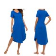 thumbnail image 6 of Women Loose Plain Pajamas Dress Casual V-Neck Short Sleeved Nightgown Sleepwear, 6 of 6