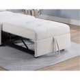 thumbnail image 5 of 1pc White Sleeper Chair With Fabric And Seat Cushion Convertible In, 5 of 6