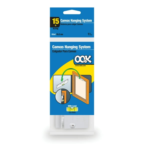 OOK Canvas Hanger, Canvas Hanging Kit, Steel, Holds up to 15lbs, 1 Set