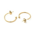 thumbnail image 2 of 20pcs 304 Stainless Steel Stud Earring Half Hoop Ear Stud Real 18K golden Plated 19.5x3x20mm, 2 of 2