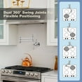 thumbnail image 4 of Wowow Pot Filler Faucet, Wall Mount Kitchen Folding Faucet 2 Handle with Double Joint Swing Arms, Polished Chrome, 4 of 7