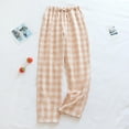 thumbnail image 2 of Womens Pajama Pants Spring Summer Checkered Pajama Pants for Women Breathable Large Size Outwear Home Pants Yellow XL, 2 of 3