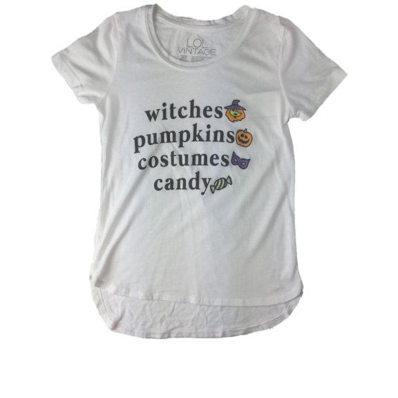 Girls  Witches Pumpkins Costumes Candy Glitter Halloween T-Shirt