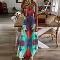 thumbnail image 4 of Color Blocks Sleeveless Dress Loose Women's Dress Dresses Luxury Evening Dresses, 4 of 9
